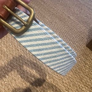 Smather & Branson Blue Seersucker belt size 38